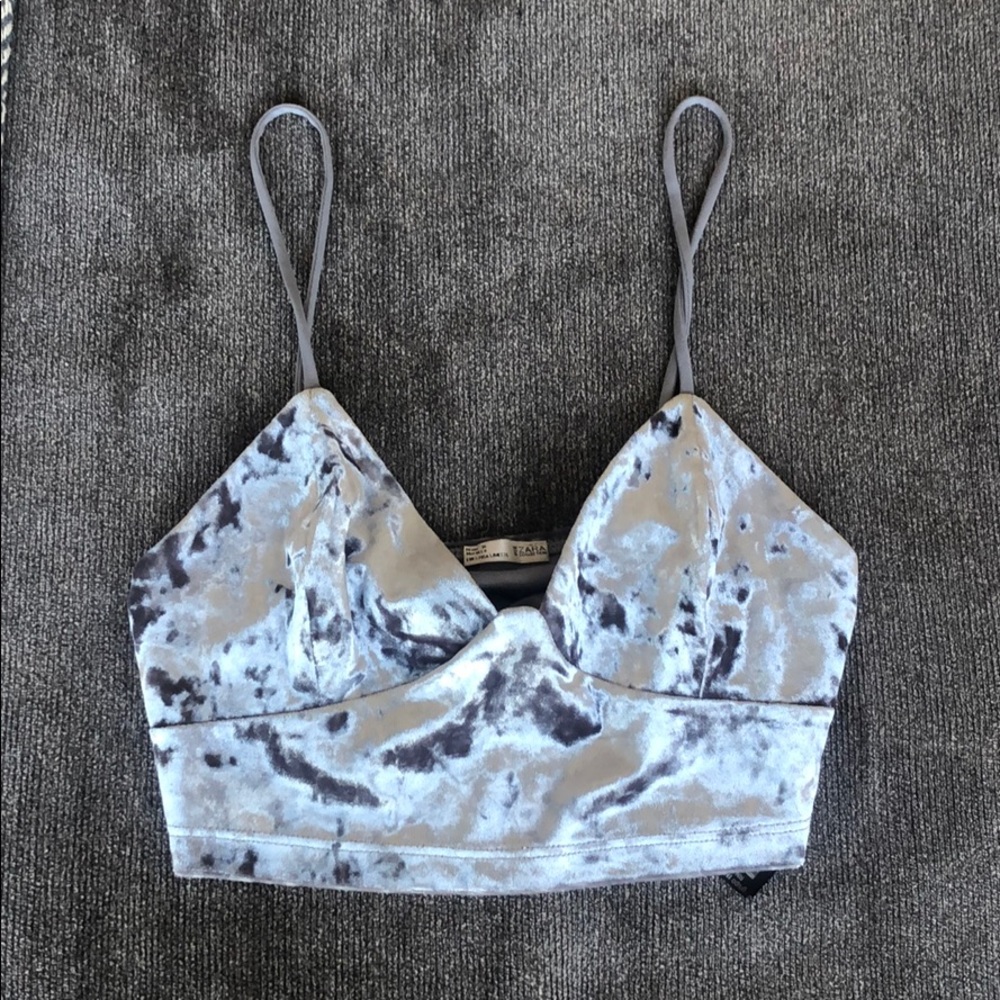 Zara Velvet Cropped Tank